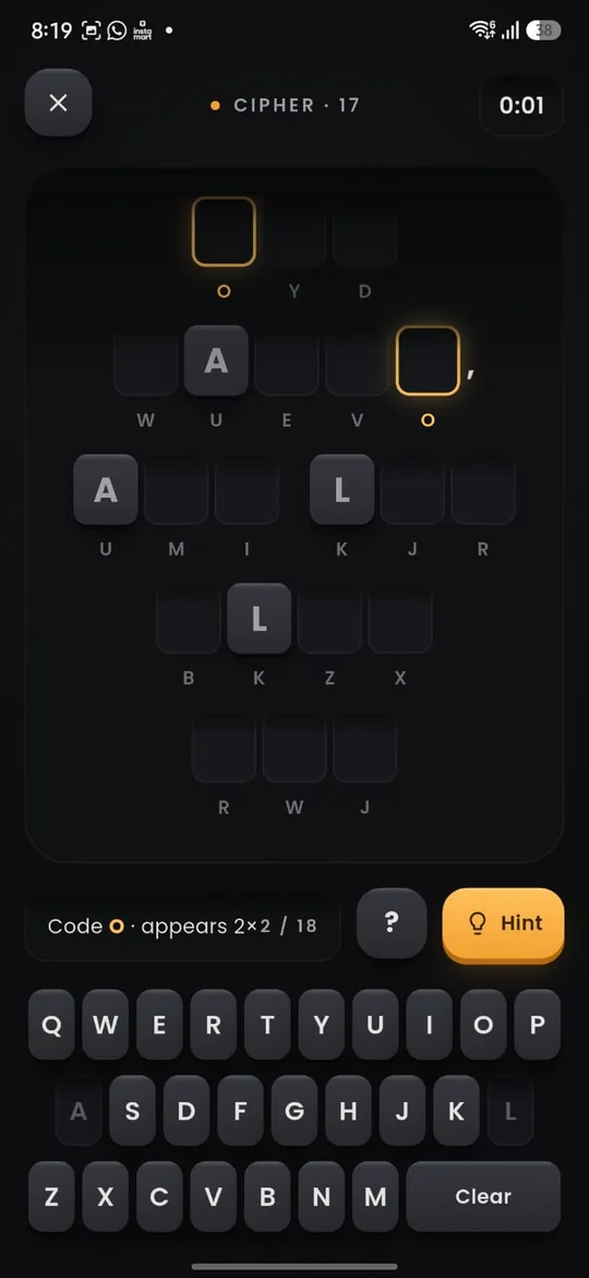 Cluey, Cipher