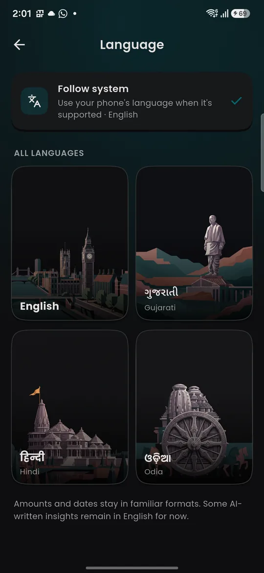 IntelliSpend — Four languages