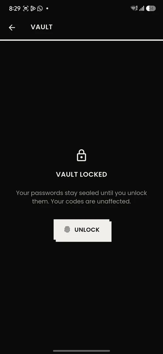 KyAuth, Vault, locked